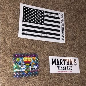 set of 3 brandy melville stickers